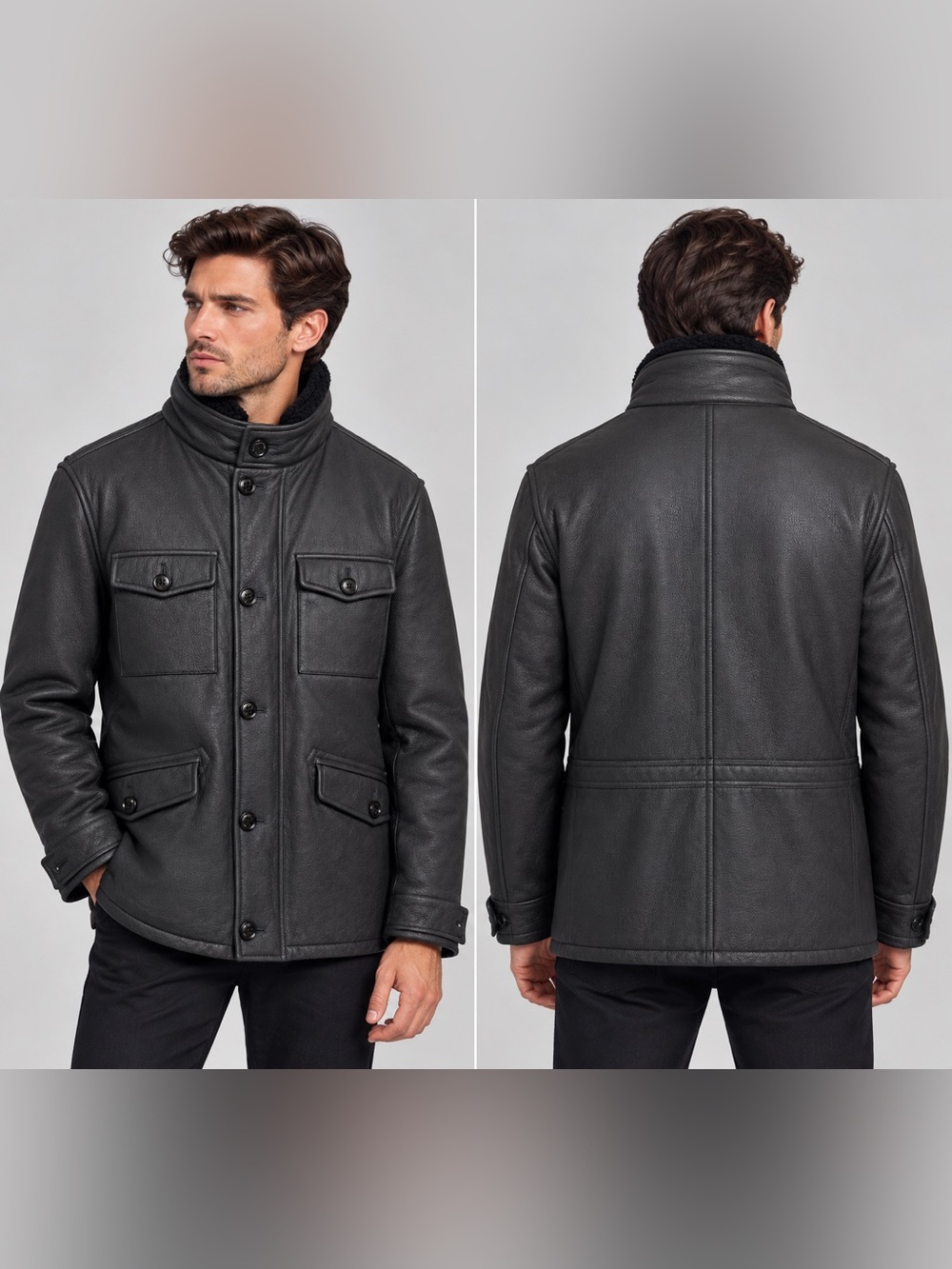 Ermenegildo Zegna 100% Leather Jacket Made in Italy Size 54 XL